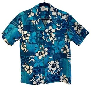 60’s Royal Hawaiian floral barkcloth shirt